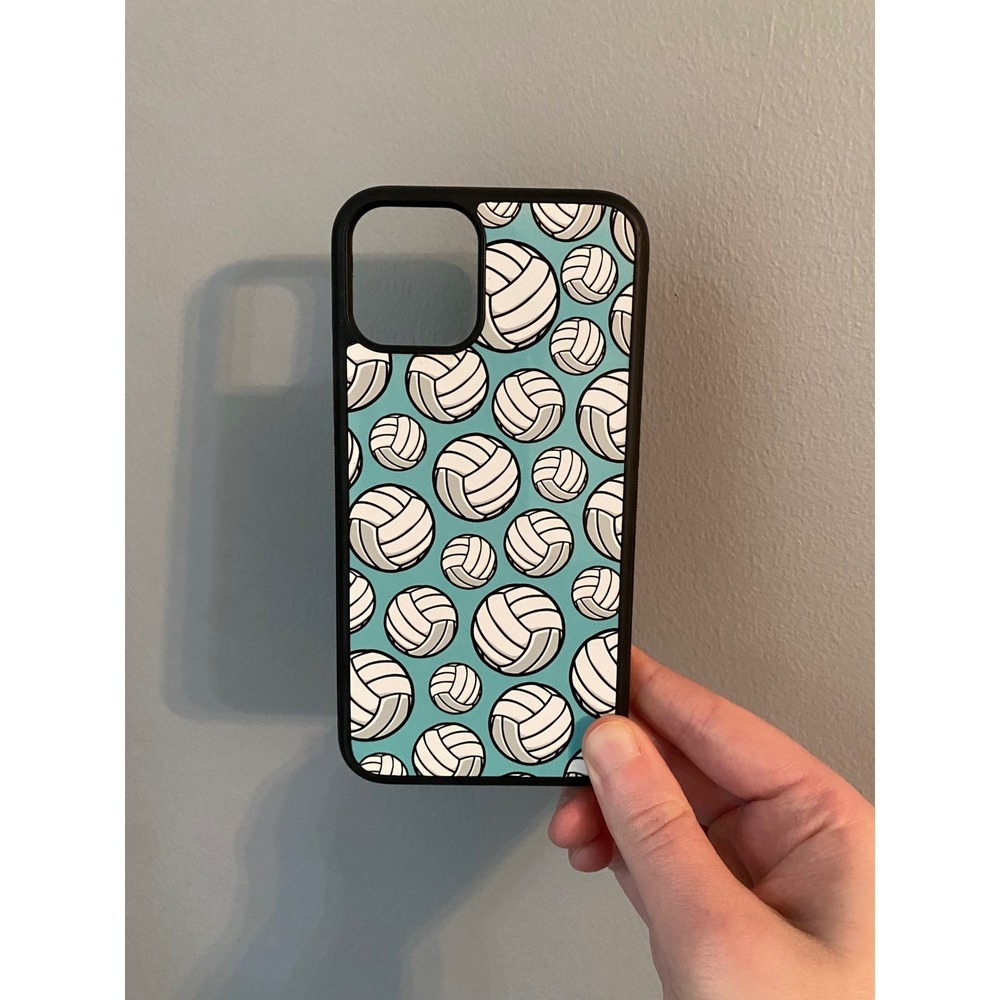 Volleyball Phone Case Unisex iPhone 11 Pro Teal Blue Sports Graphic Pattern